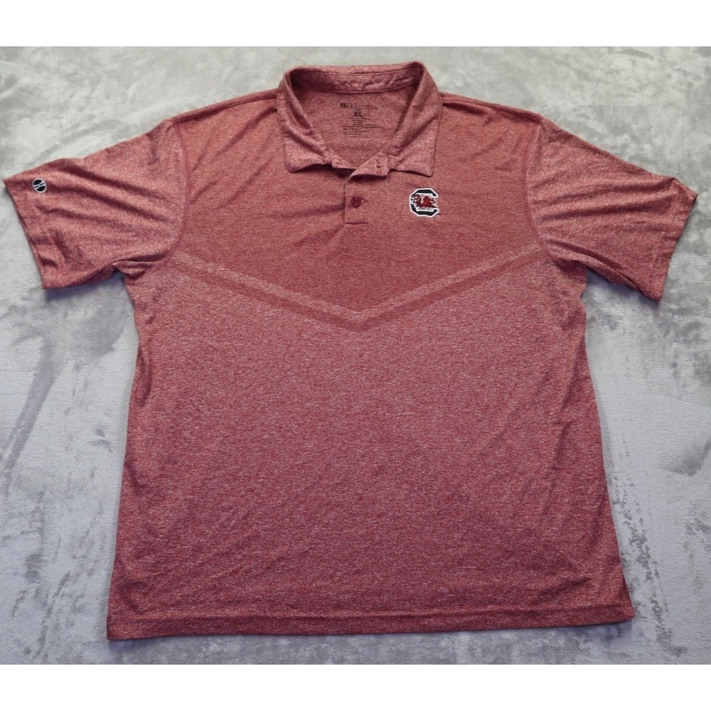 Holloway South Carolina Gamecocks Polo Shirt Mens XL Maroon Heathered Dry-Excel